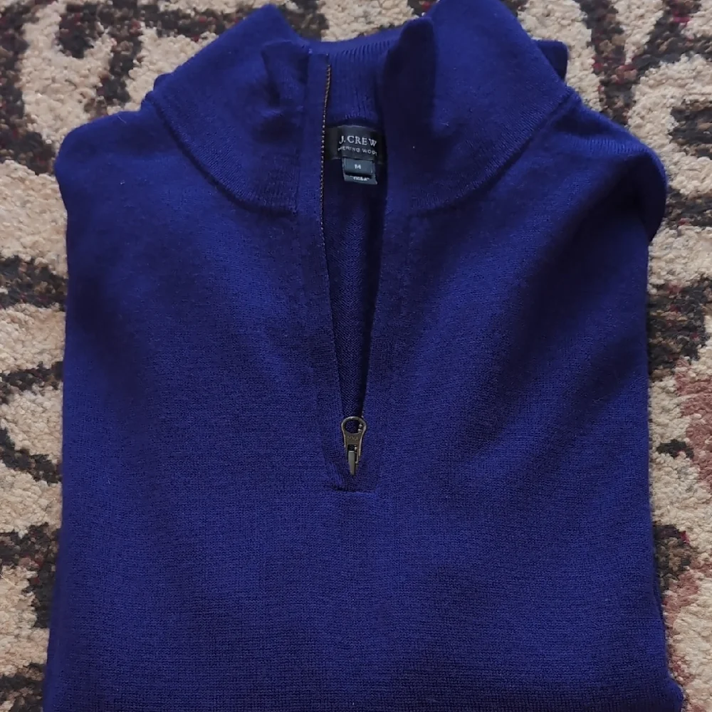 J. Crew Men's Purple 1/4 Zip Sweater - Picture 5 of 5